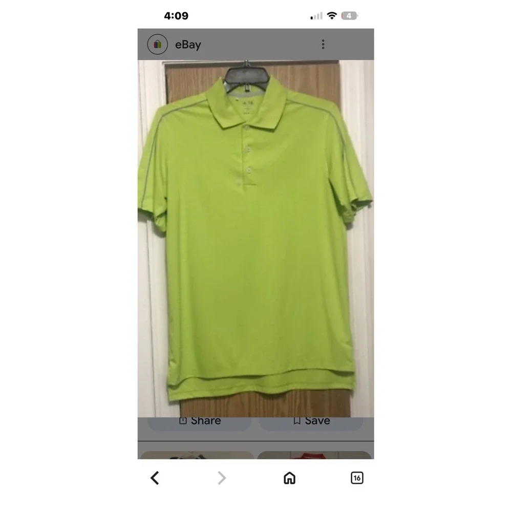 Adidas Golf Polo Shirt Adizero Performance Lime Green Mens 2XL‎